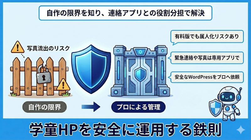 自作ツールのデメリットを補い、安全にホームページを運用するには？